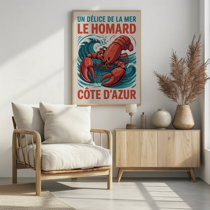 Azure Lobster Delight - Poster / Art Print - interiör