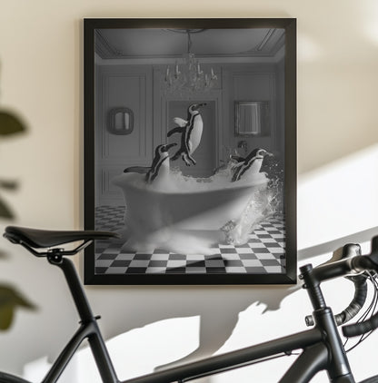 Penguin Party - Poster / Art Print - interiör