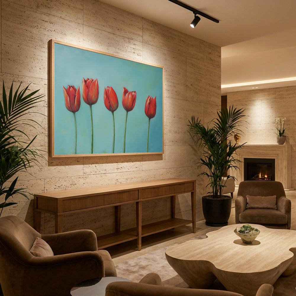 Five Tulips - Poster / Art Print - interiör
