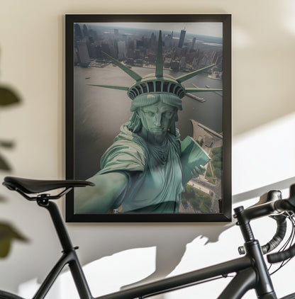 The Statue of Liberty Selfie - Poster / Art Print - interiör