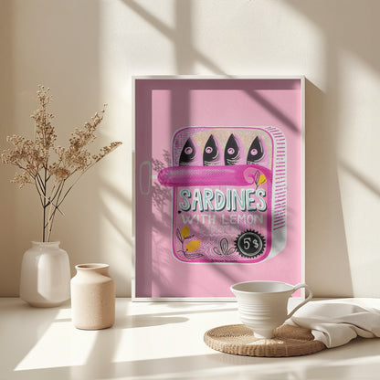 Sardines Tin Can Pink - Poster / Art Print - interiör