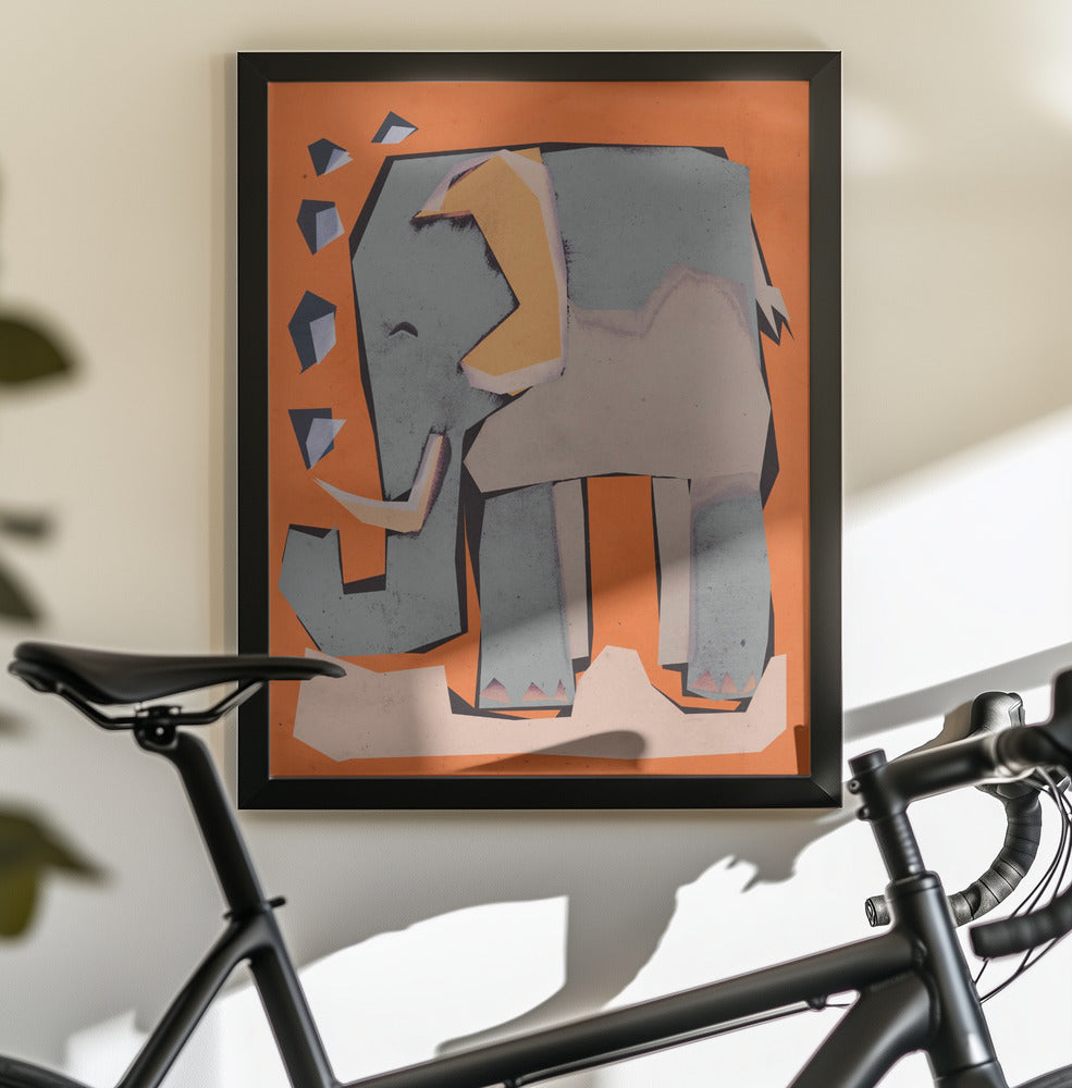 Happy Elephant - Poster / Art Print - interiör