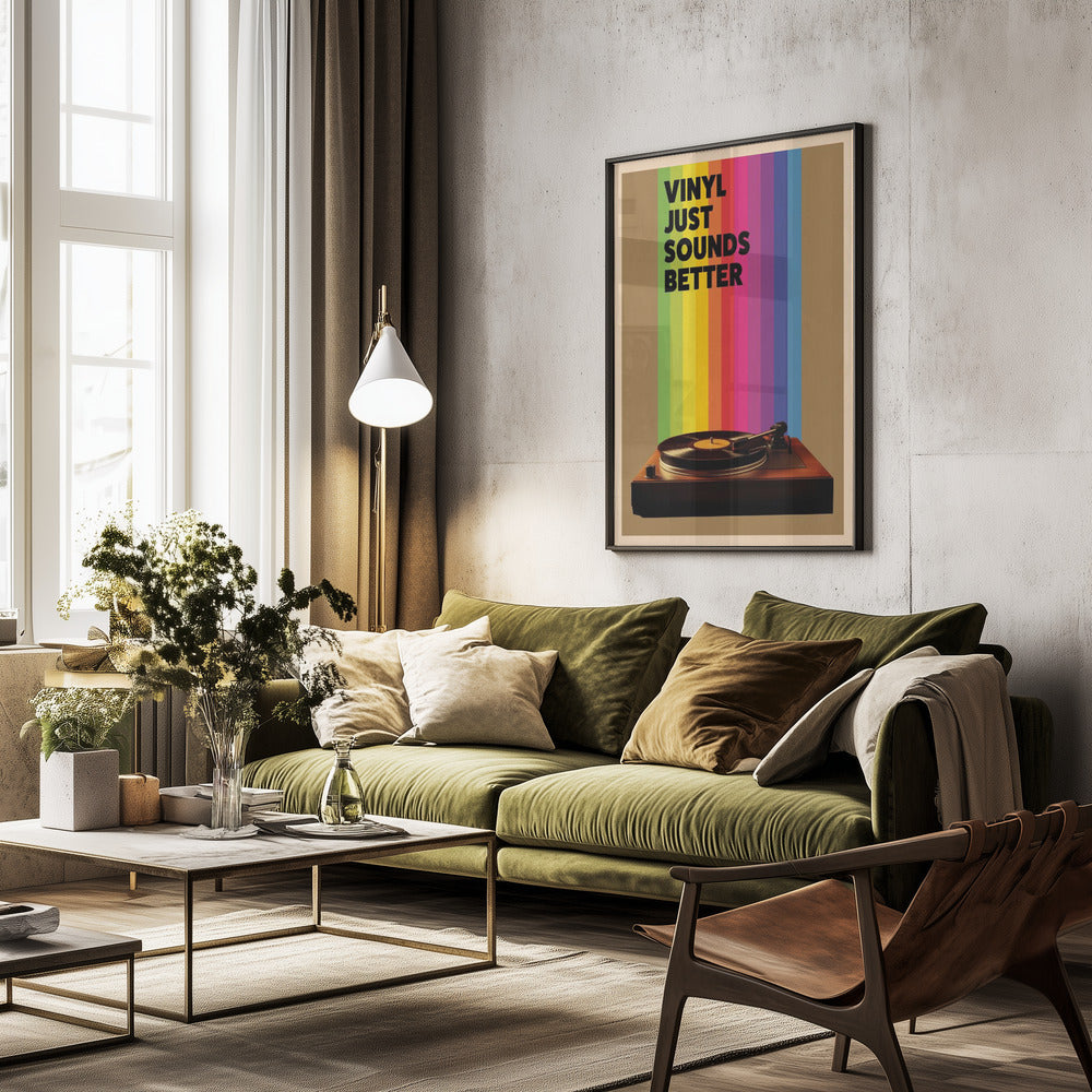 Vinyl Just Sounds Better - Poster / Art Print - interiör