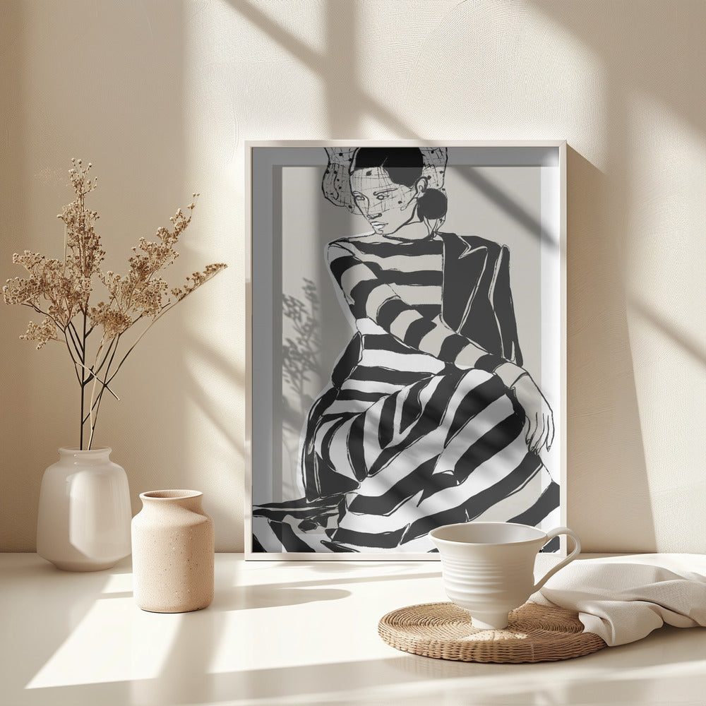 Striped Dress - Poster / Art Print - interiör
