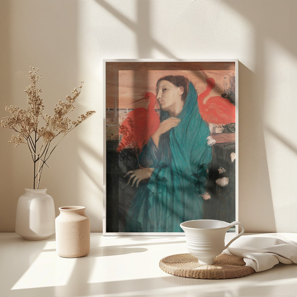 Young Woman With Ibis - Poster / Art Print - interiör