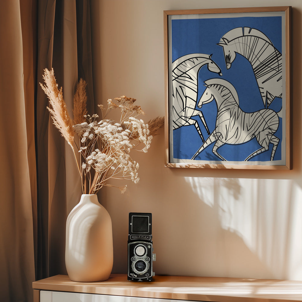 Abstract Zebras - Poster / Art Print - interiör