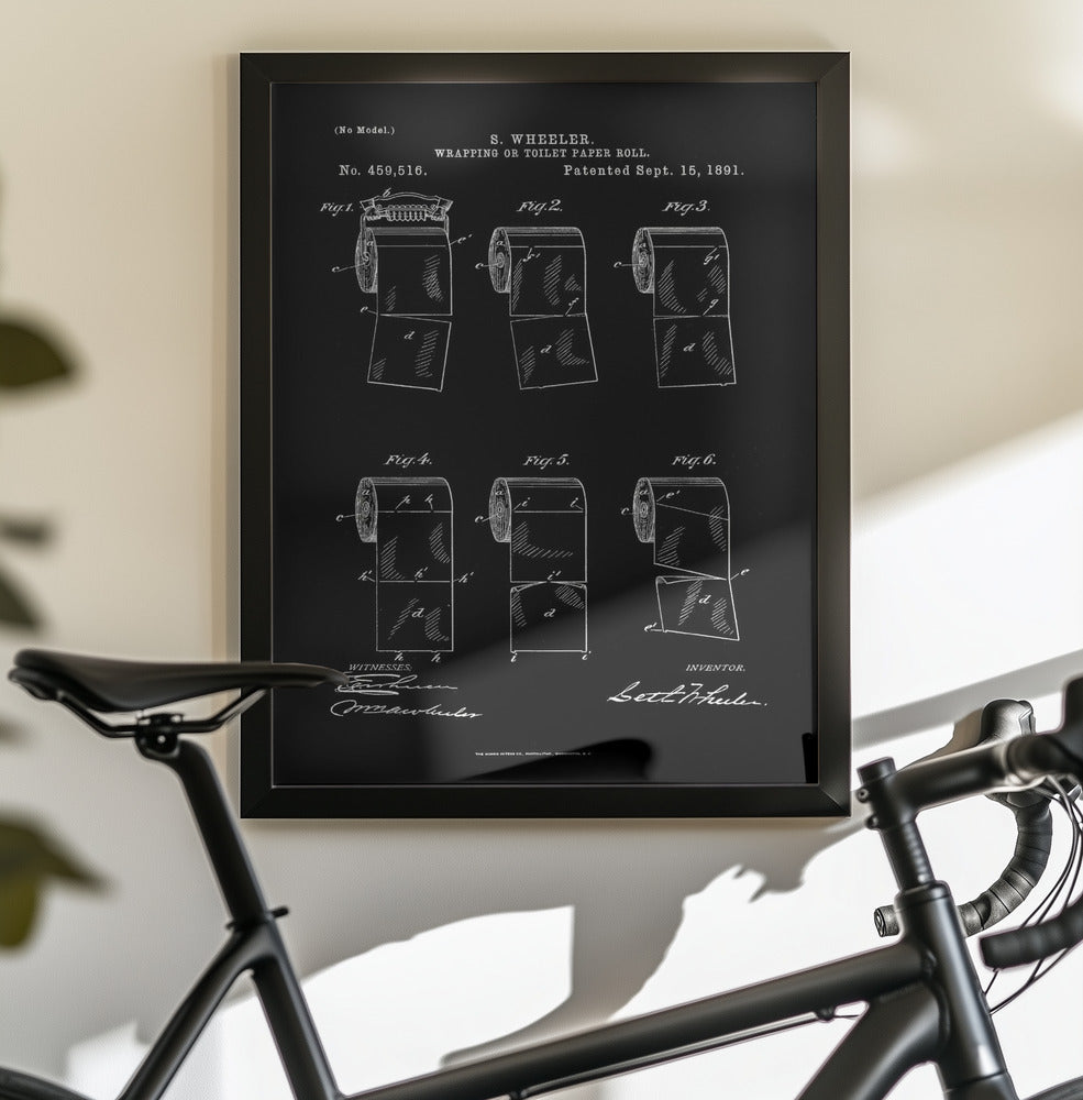 Toilet Paper Roll 2 Patent 1891 - Poster / Art Print - interiör
