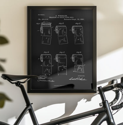 Toilet Paper Roll 2 Patent 1891 - Poster / Art Print - interiör