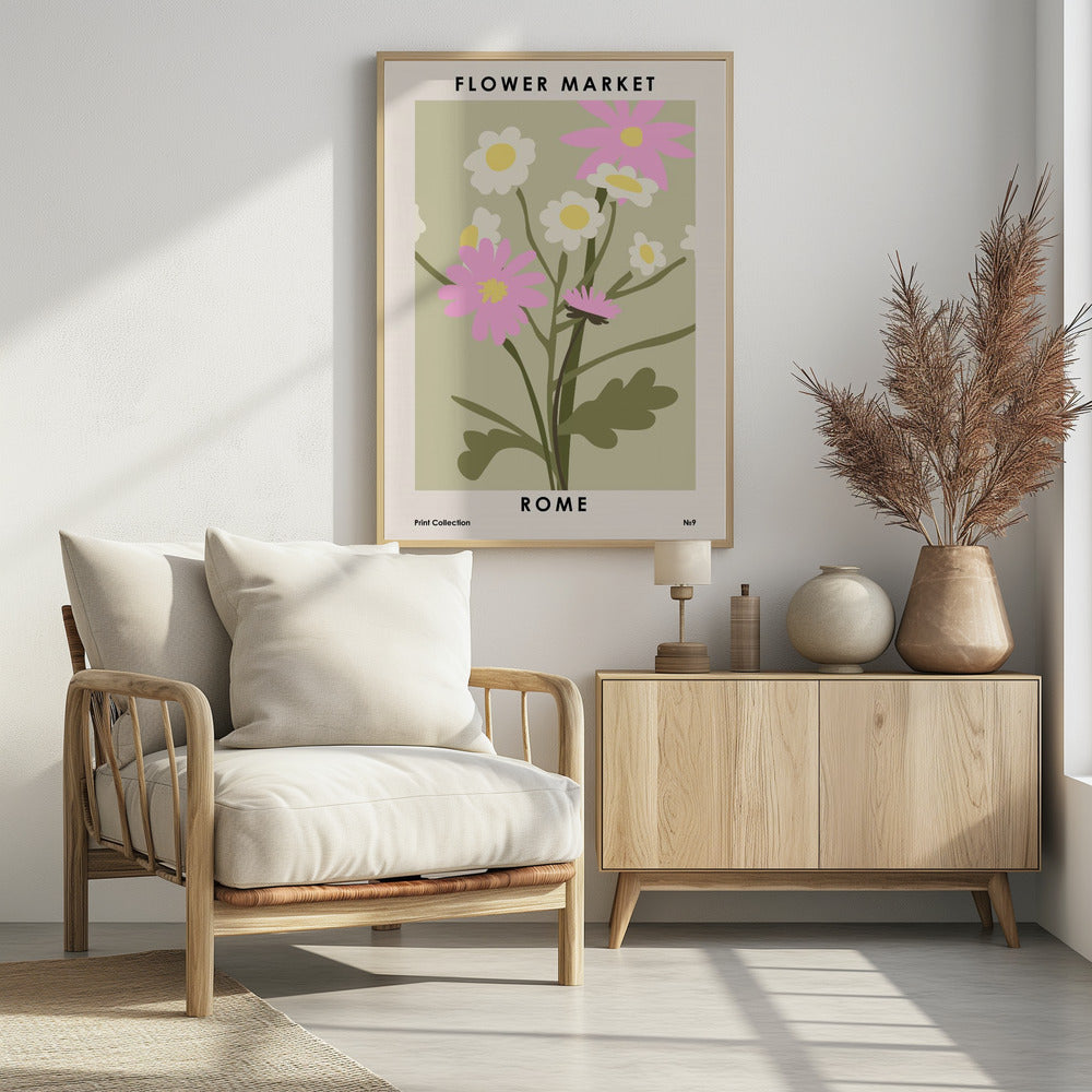Flower Market Rome - Poster / Art Print - interiör