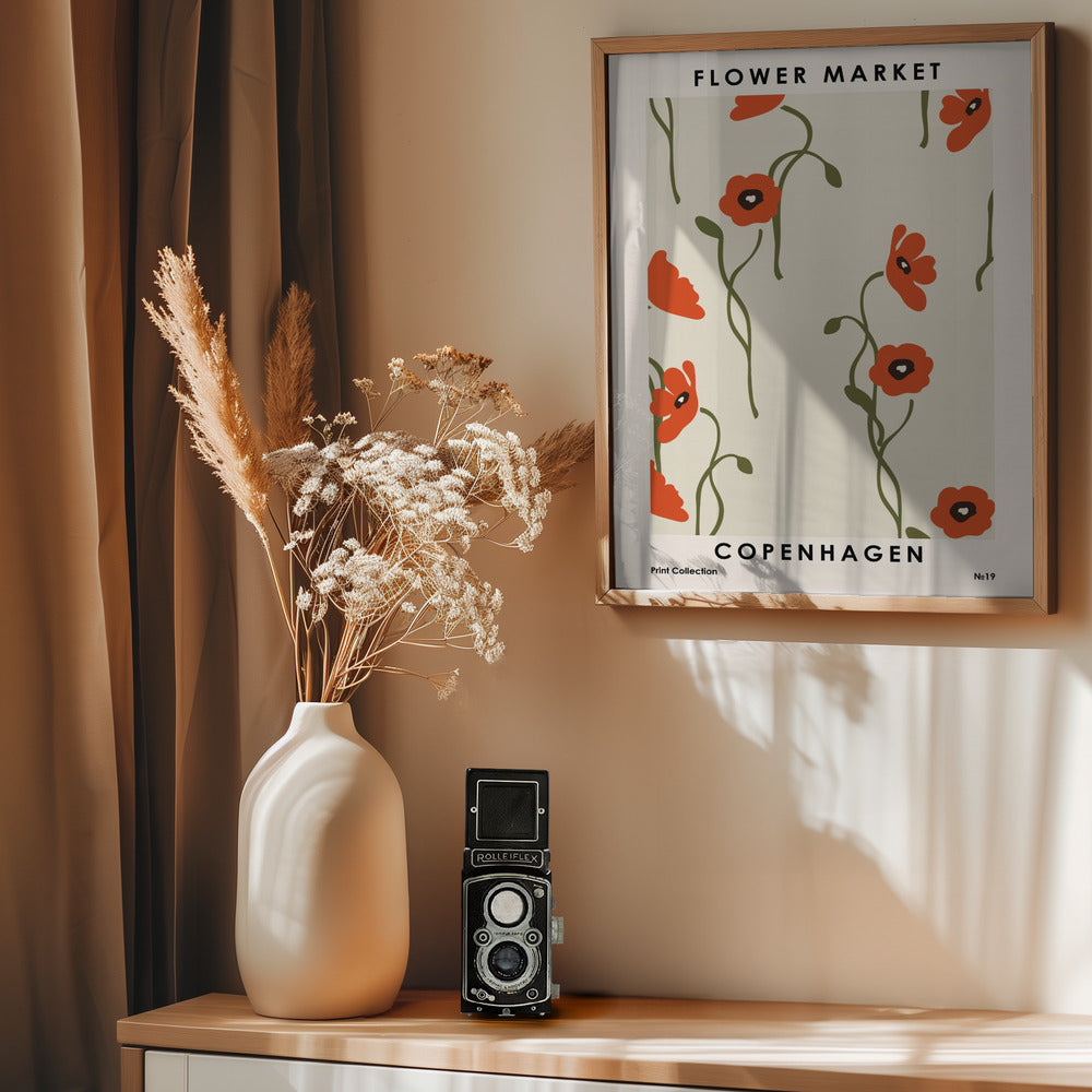Flower Market Copenhagen - Poster / Art Print - interiör