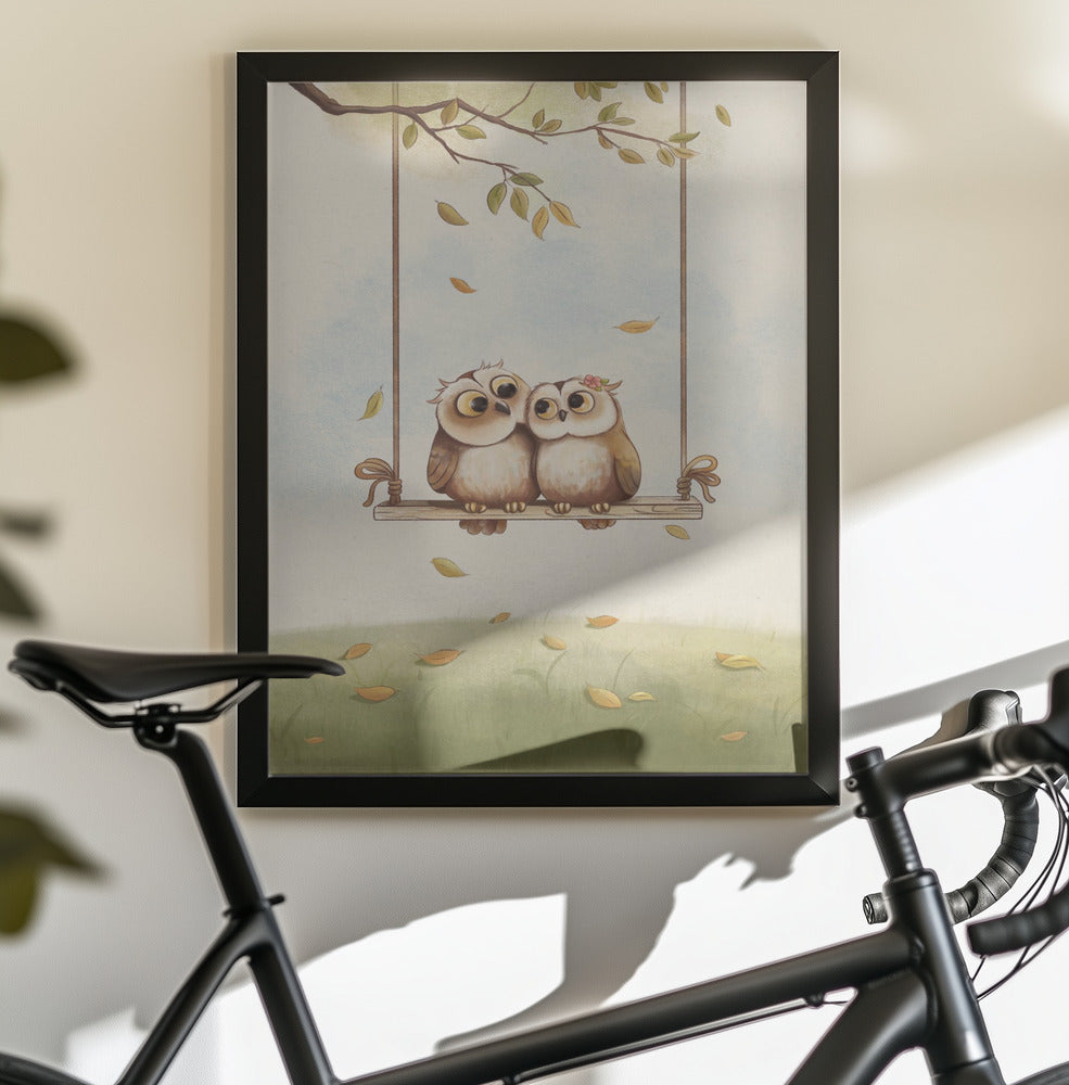 Owls in love - Poster / Art Print - interiör