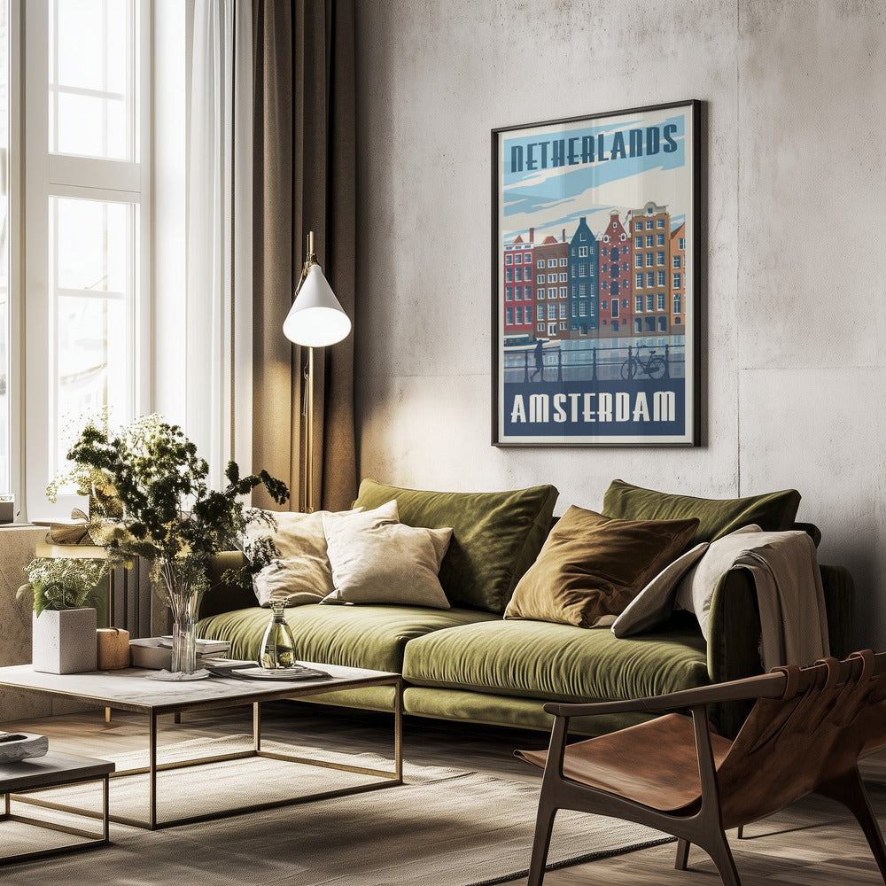 Amsterdam Travel Print - Poster / Art Print - interiör
