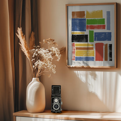 Color Block Harmony - Poster / Art Print - interiör