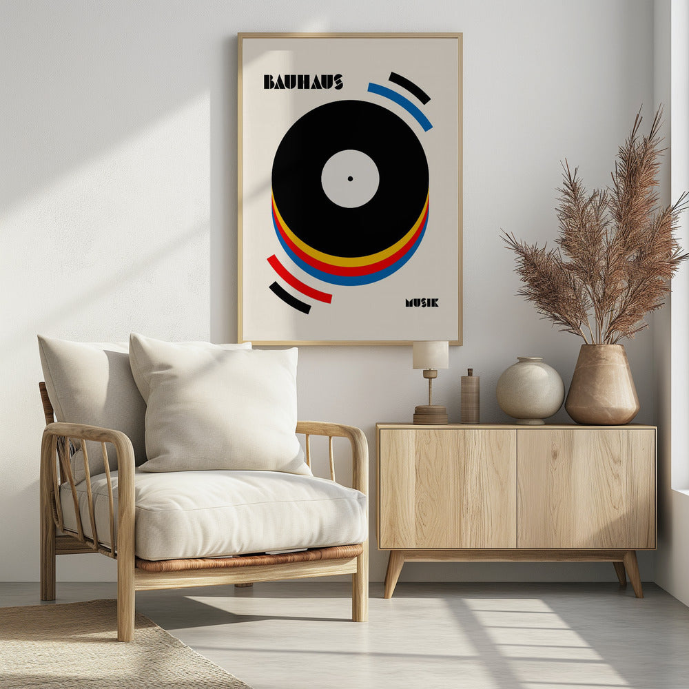 Bauhaus Musik Retro Illustration - Poster / Art Print - interiör