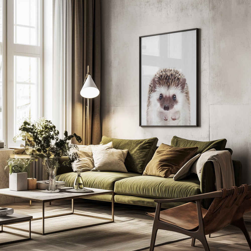 Peekaboo Hedgehog - Poster / Art Print - interiör