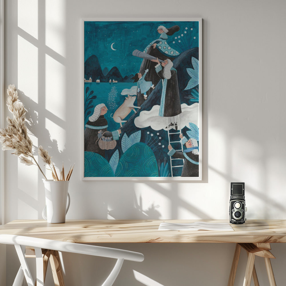 Travel through the night - Poster / Art Print - interiör