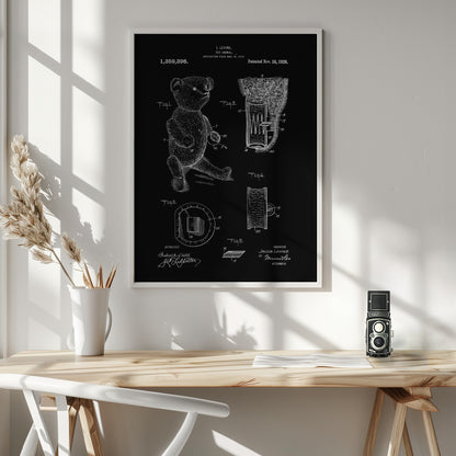 Teddybear Patent 1920 - Poster / Art Print - interiör