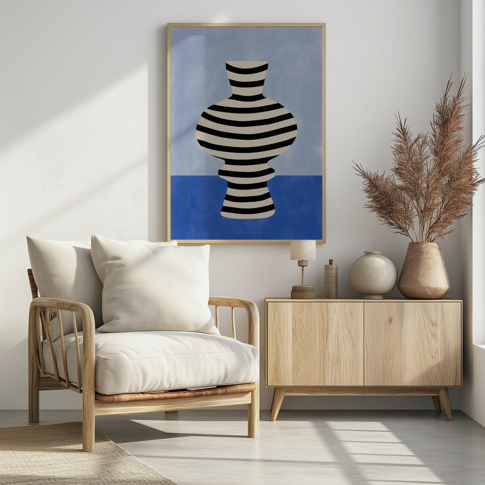 Striped Vase Illusion - Poster / Art Print - interiör