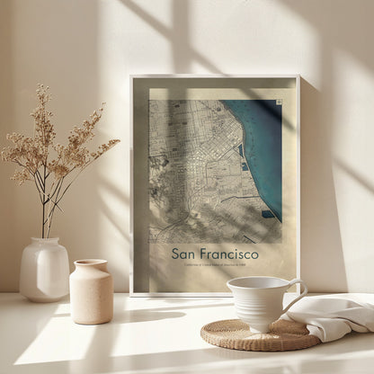 San Francisco retro karta - Poster / Art Print - interiör