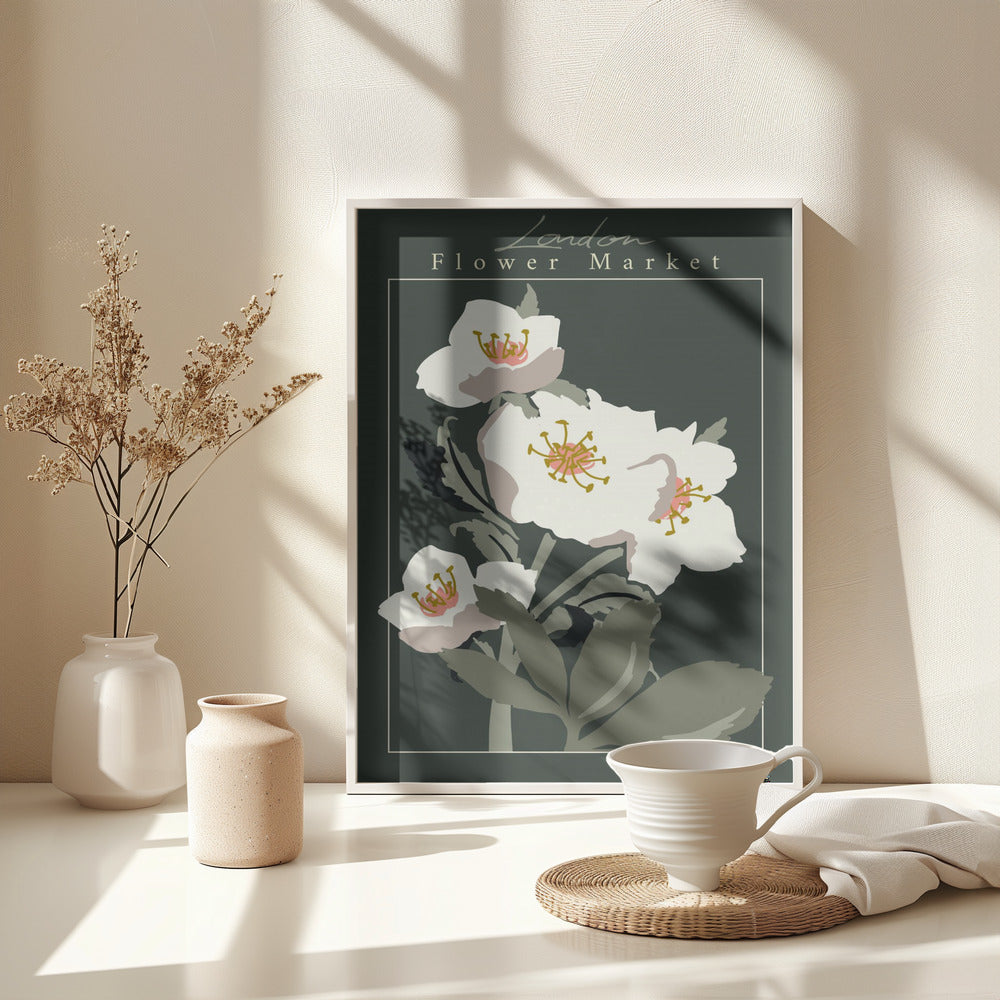 Flower Market London Hellebore - Poster / Art Print - interiör