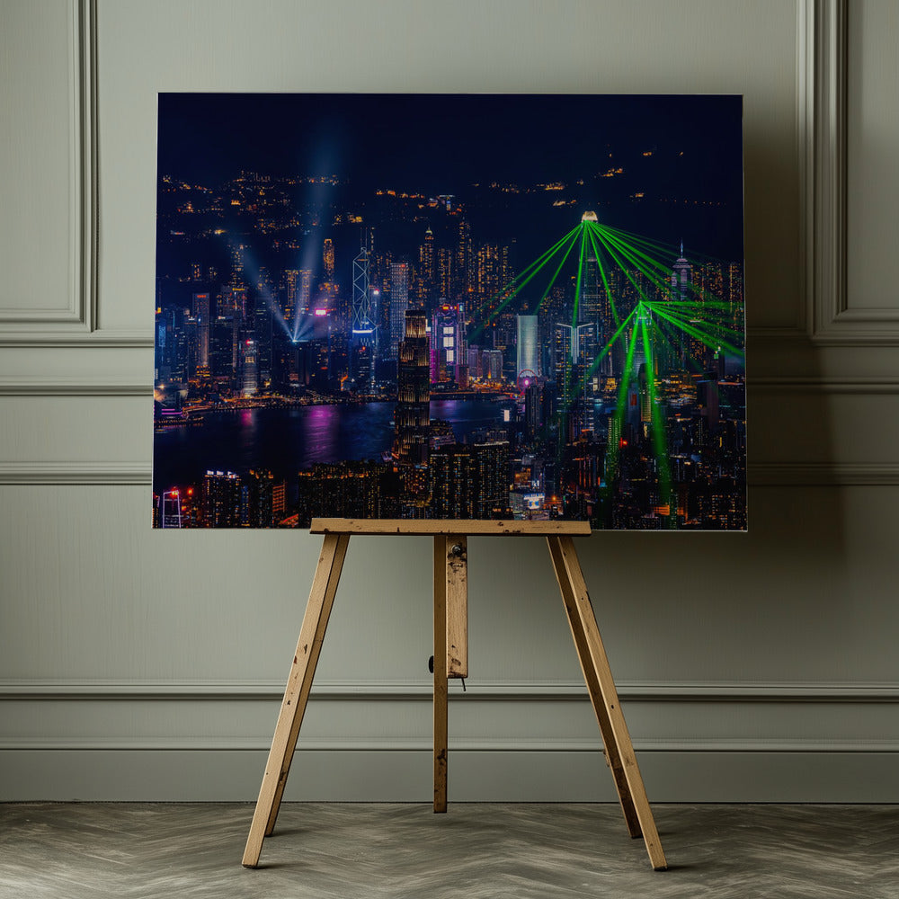Victoria Harbour Light Show - Poster / Art Print - interiör