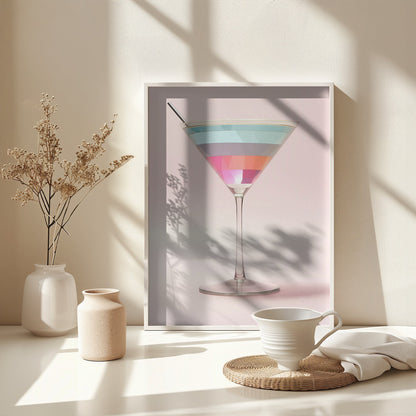 Striped Martini - Poster / Art Print - interiör