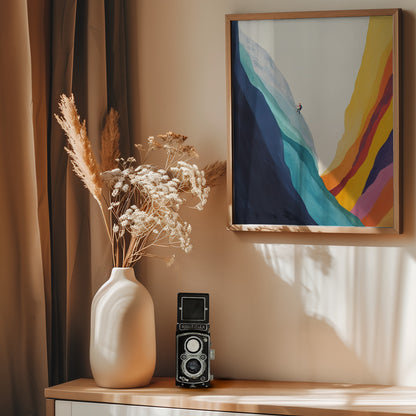Climbing Rainbow Mountains - Poster / Art Print - interiör