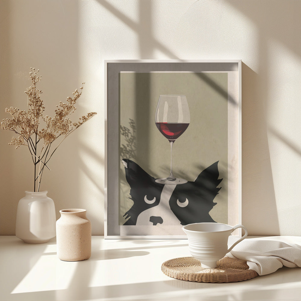 Dog and Wine - Poster / Art Print - interiör
