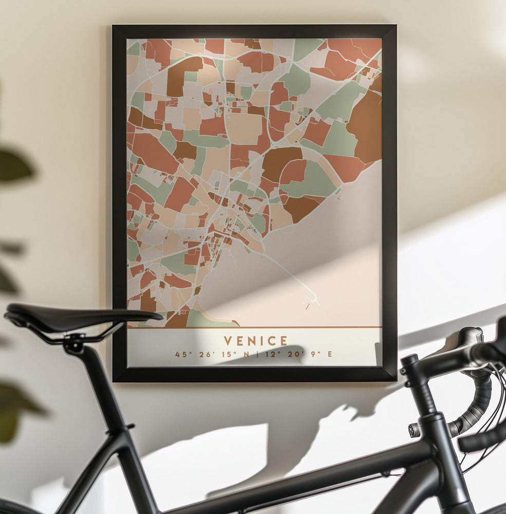 Black Maps Earth Tones 91 - Poster / Art Print - interiör