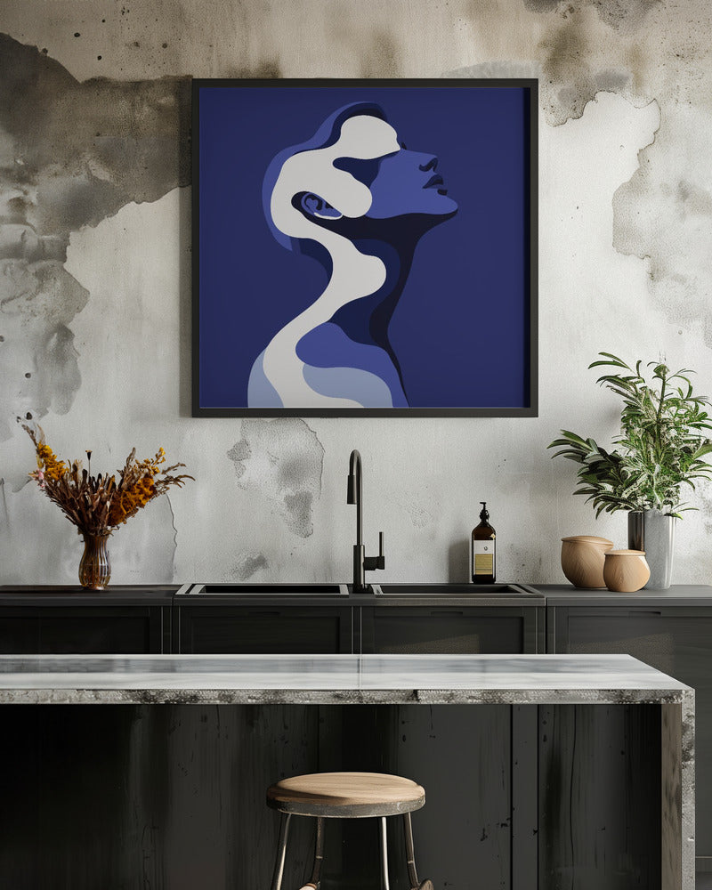 Human In Blue - Poster / Art Print - interiör