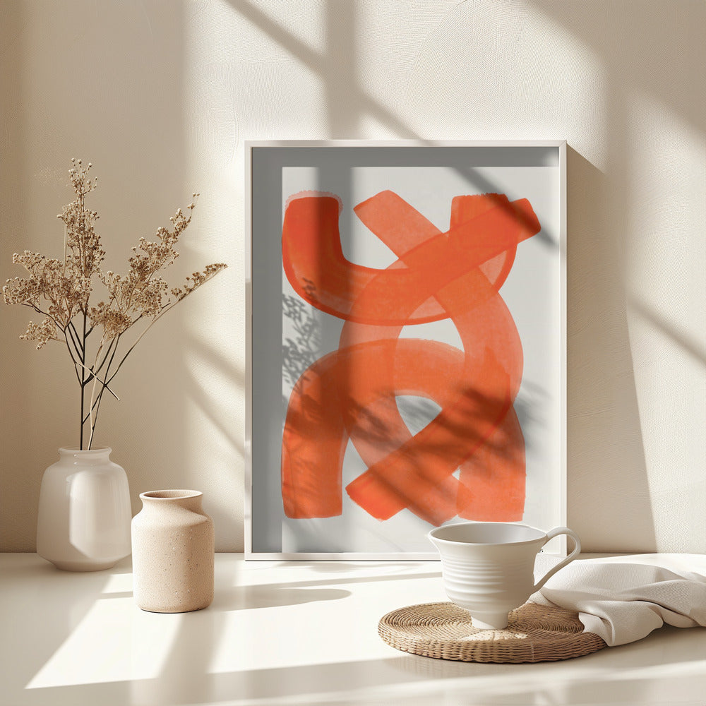 Orange Strokes - Poster / Art Print - interiör