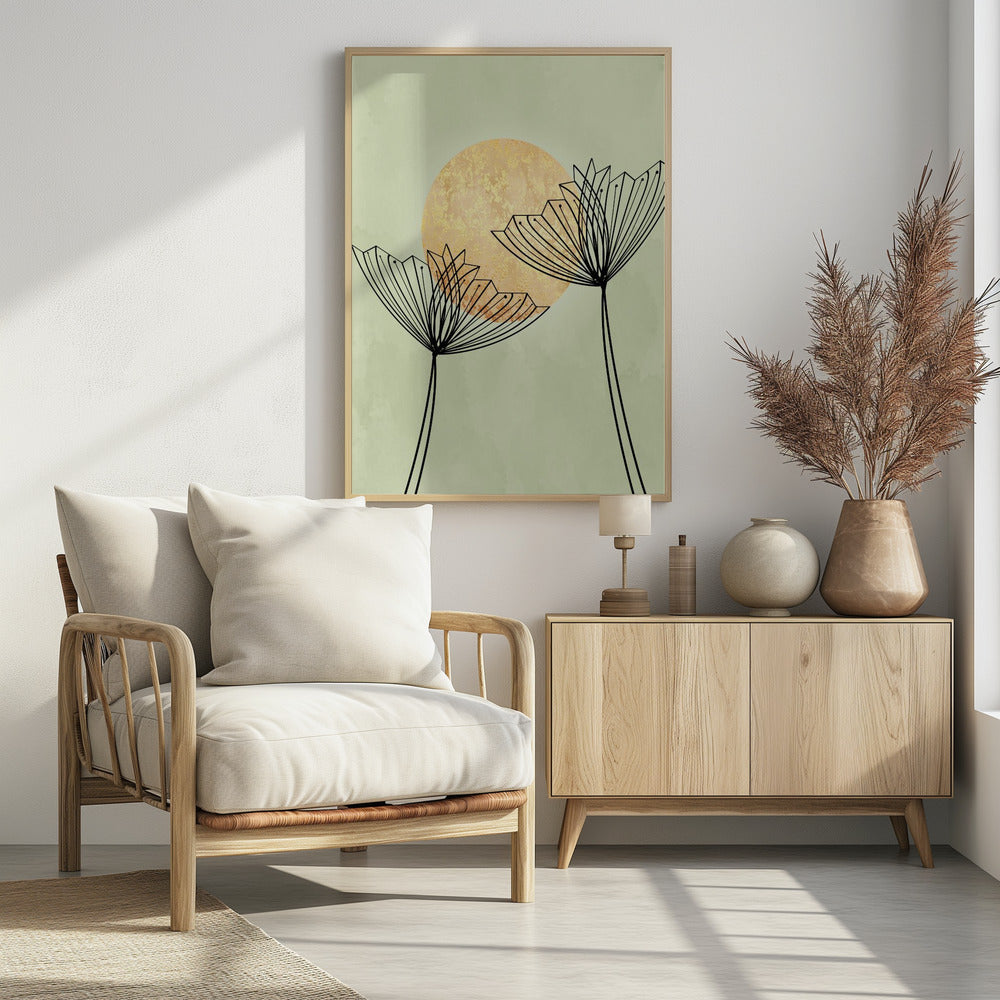 Abstract Botanical Art Print - Poster / Art Print - interiör