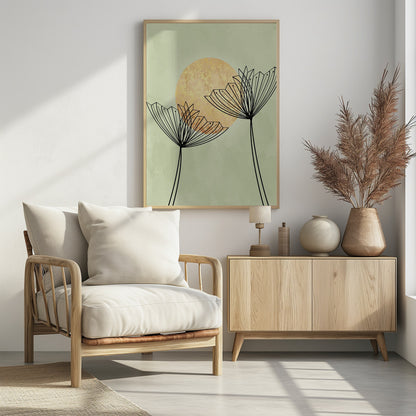 Abstract Botanical Art Print - Poster / Art Print - interiör