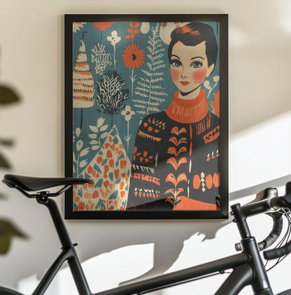 Vintage Mag Knitted Sweater - Poster / Art Print - interiör