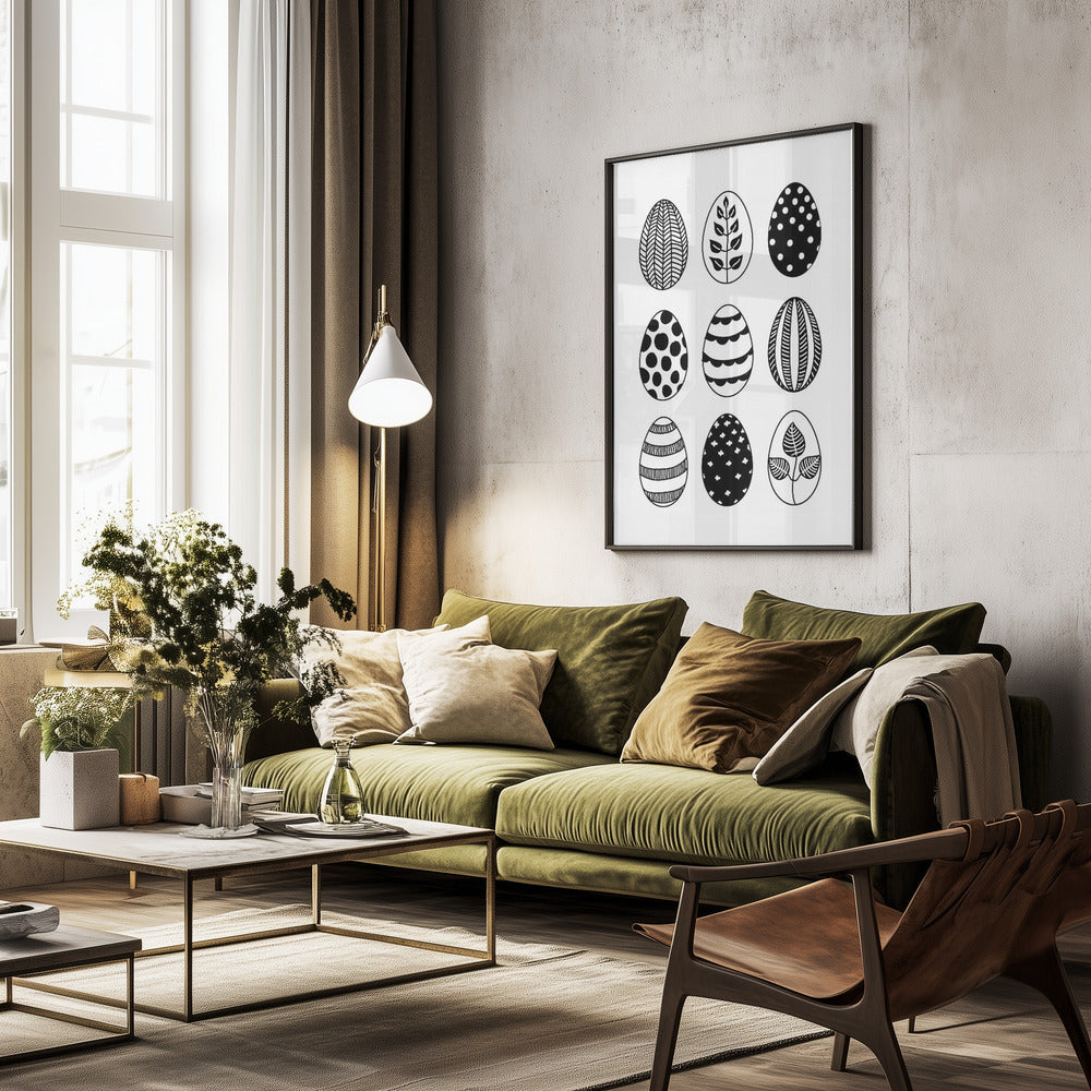 Scandi Easter eggs - Poster / Art Print - interiör