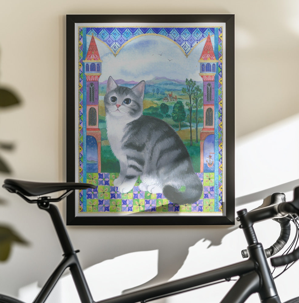 Medieval Kitten - Poster / Art Print - interiör