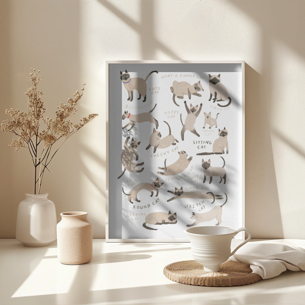 Siamese Cat Print - Poster / Art Print - interiör
