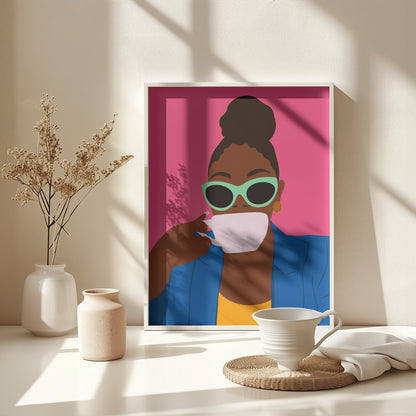 Women Drinking Coffee - Poster / Art Print - interiör