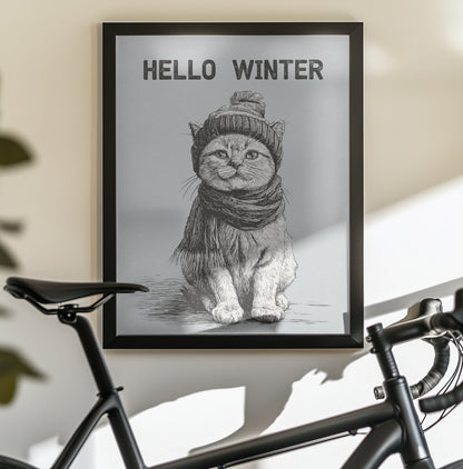 Hello Winter - Poster / Art Print - interiör