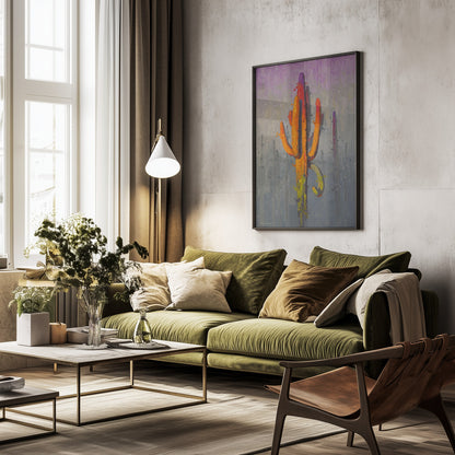 Colorful Cactus Painting - Poster / Art Print - interiör