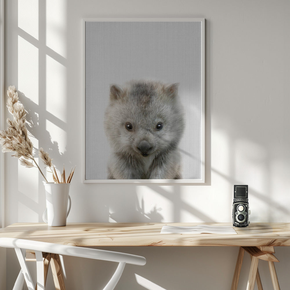 Peekaboo Baby Wombat - Poster / Art Print - interiör