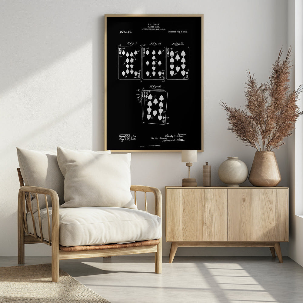 Playing Cards Patent 1909 - Poster / Art Print - interiör