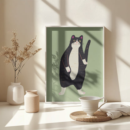 Black and white cat 02 - Poster / Art Print - interiör