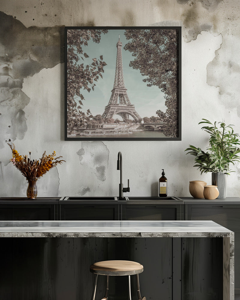 PARIS Eiffel Tower & River Seine | urban vintage style - Poster / Art Print - interiör