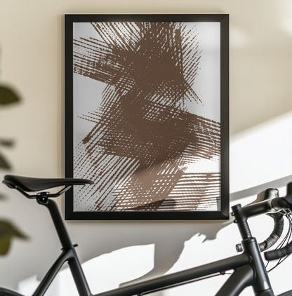 Abstract Brown Lines - Poster / Art Print - interiör