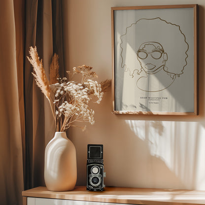 Woman face with glasses - Poster / Art Print - interiör