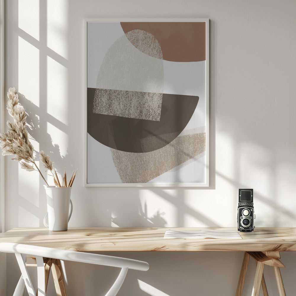 Earth Tone Geometric Art - Poster / Art Print - interiör