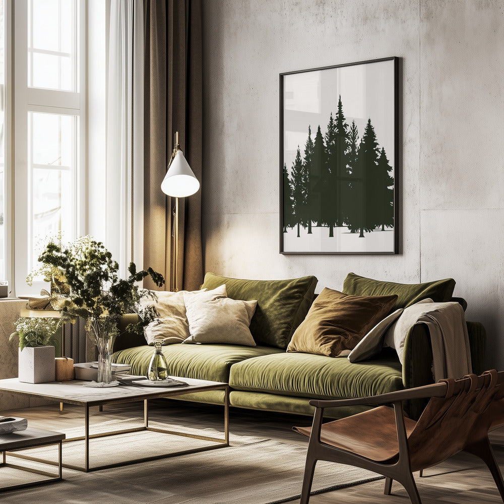 Tannenwald (dark) - Poster / Art Print - interiör