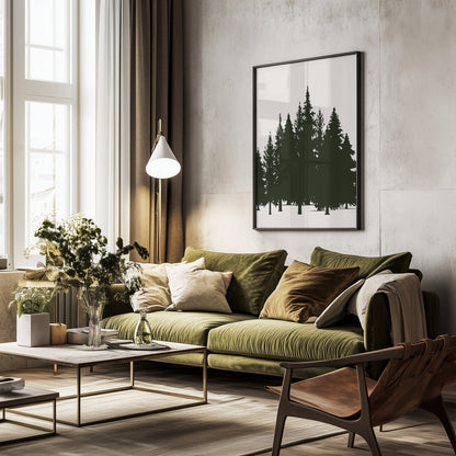 Tannenwald (dark) - Poster / Art Print - interiör