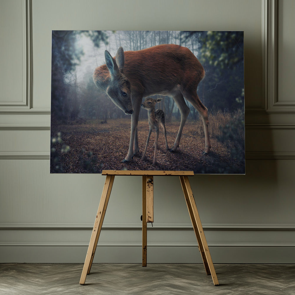 Mother and Fawn - Poster / Art Print - interiör